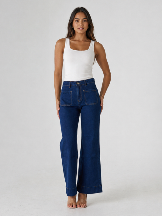 PRE-ORDER** Lizzy Stretch Denim Jeans - Dark Blue