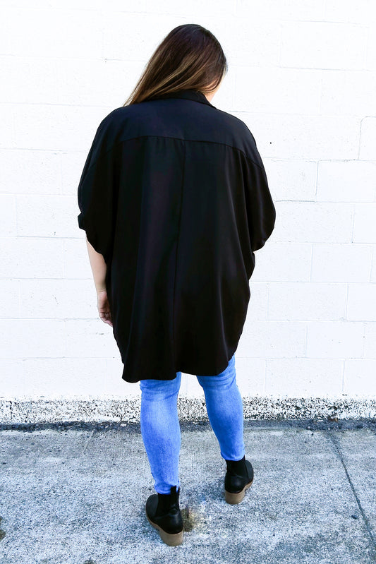 PRE-ORDER** Black - Loose Batwing Desiree Shirt