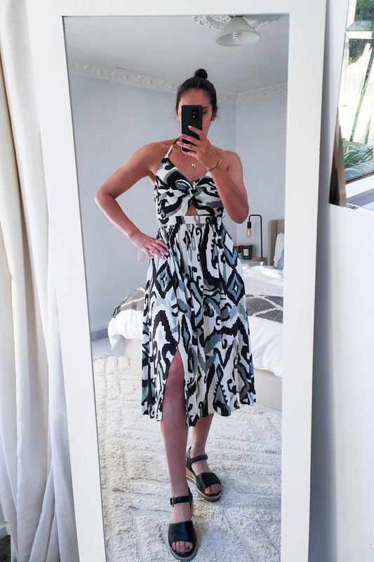 Halter Tie Inca Dress - Sage