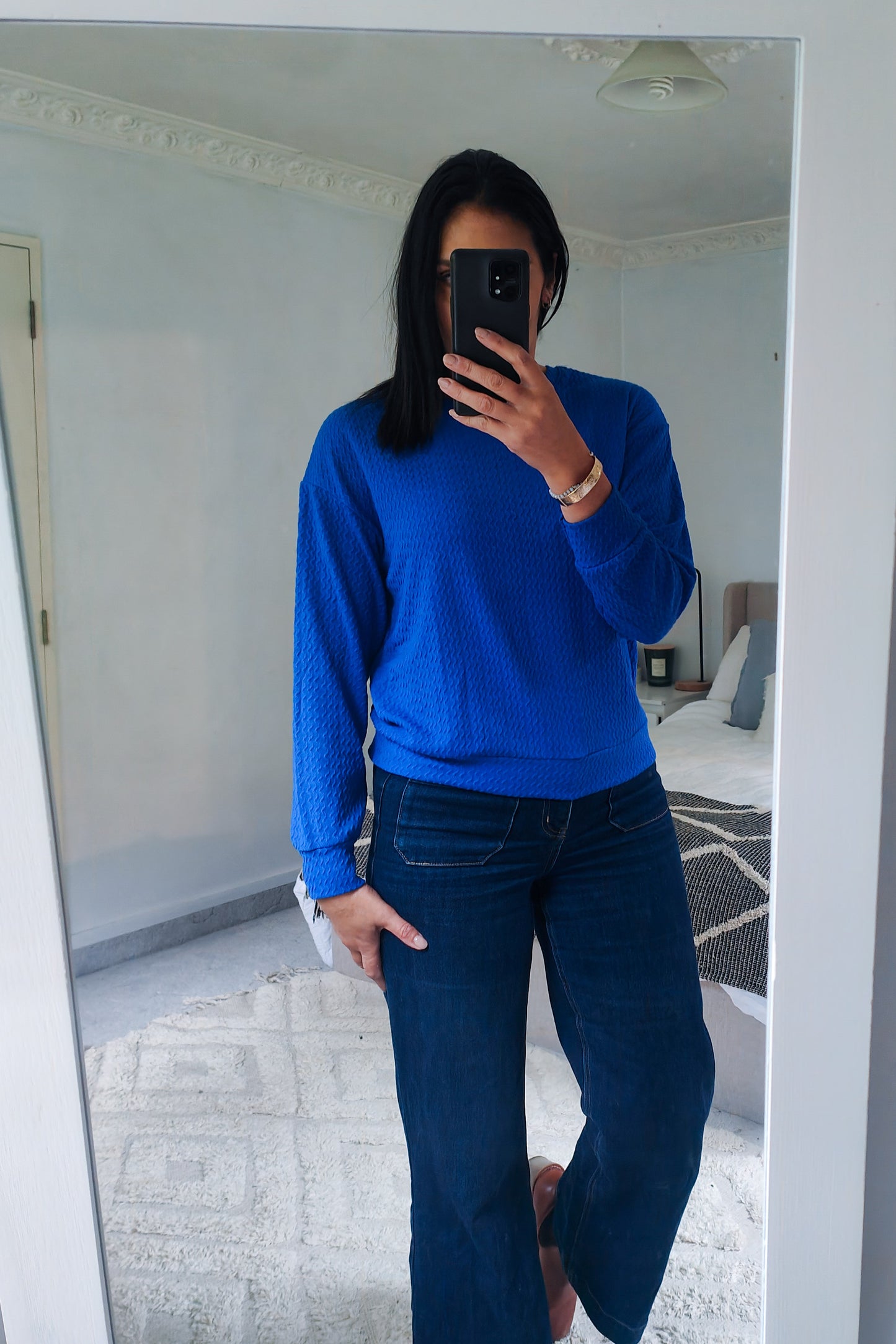 Lottie Textured Top - Cobalt