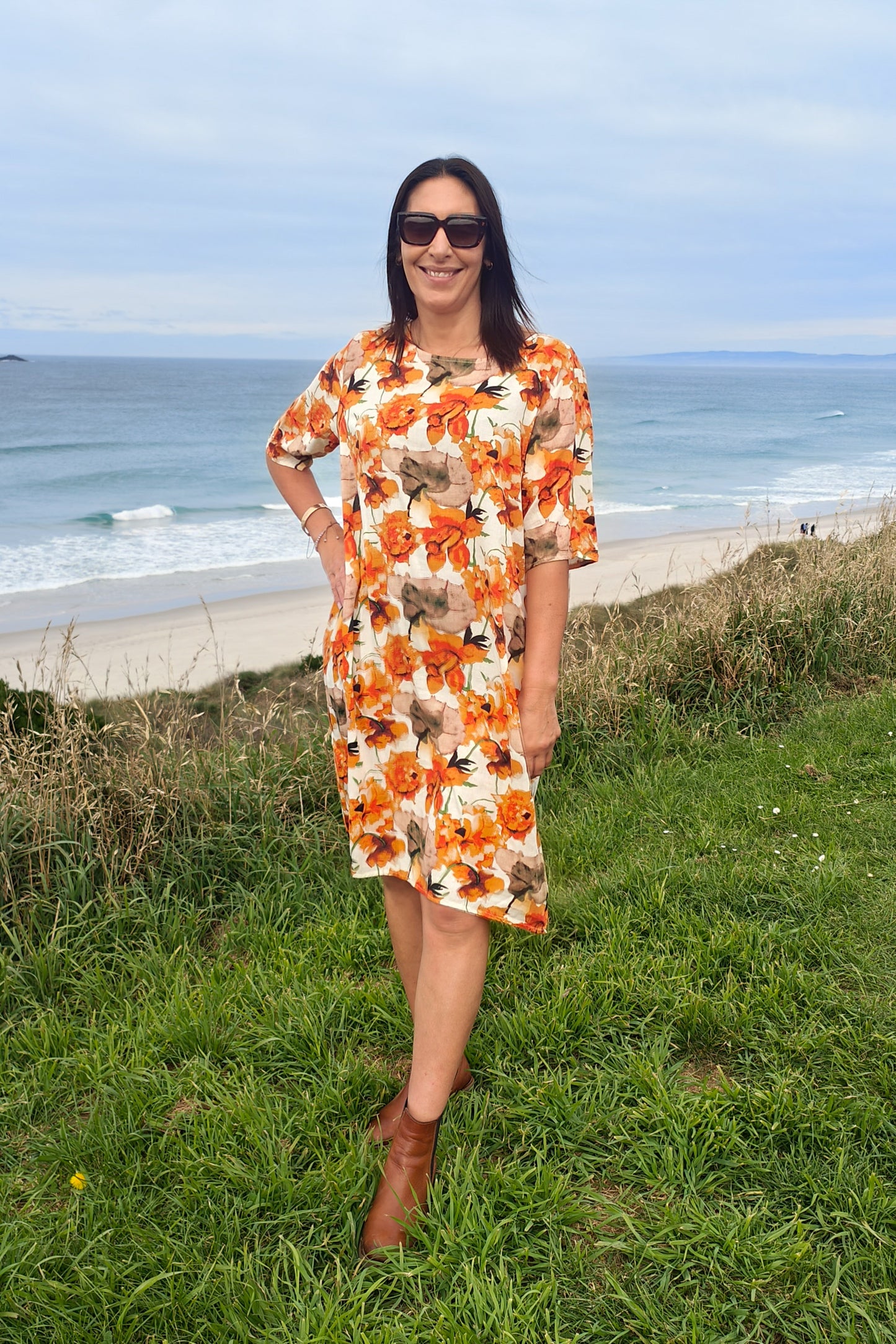 Orange Poppy - Smock Dress