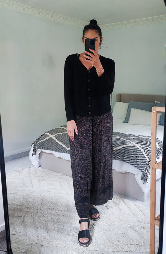 Black - Soft Button Up Pannarai Cardigan