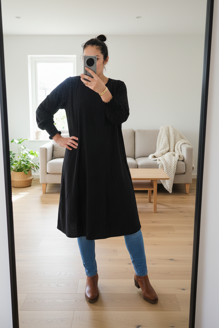 Black - Long Beatrice Tunic