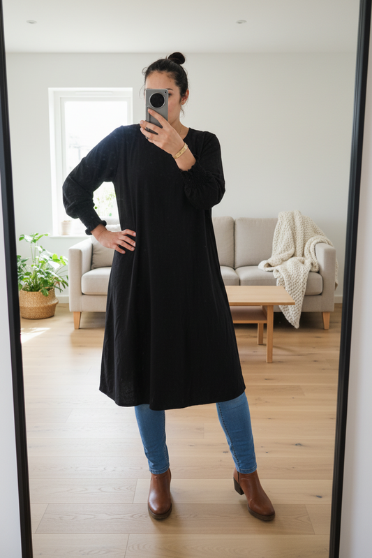 Black - Long Beatrice Tunic