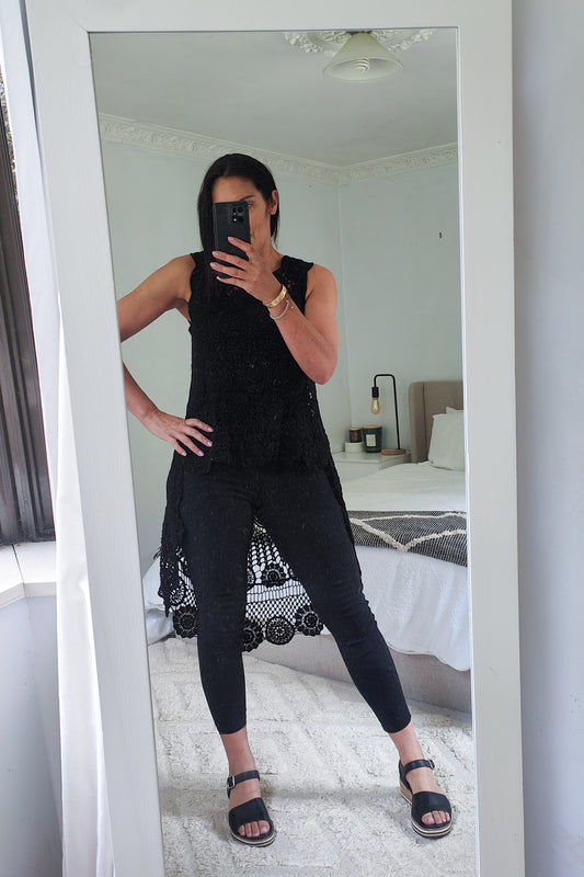 Boho Crochet Sleeveless Overdress/Top