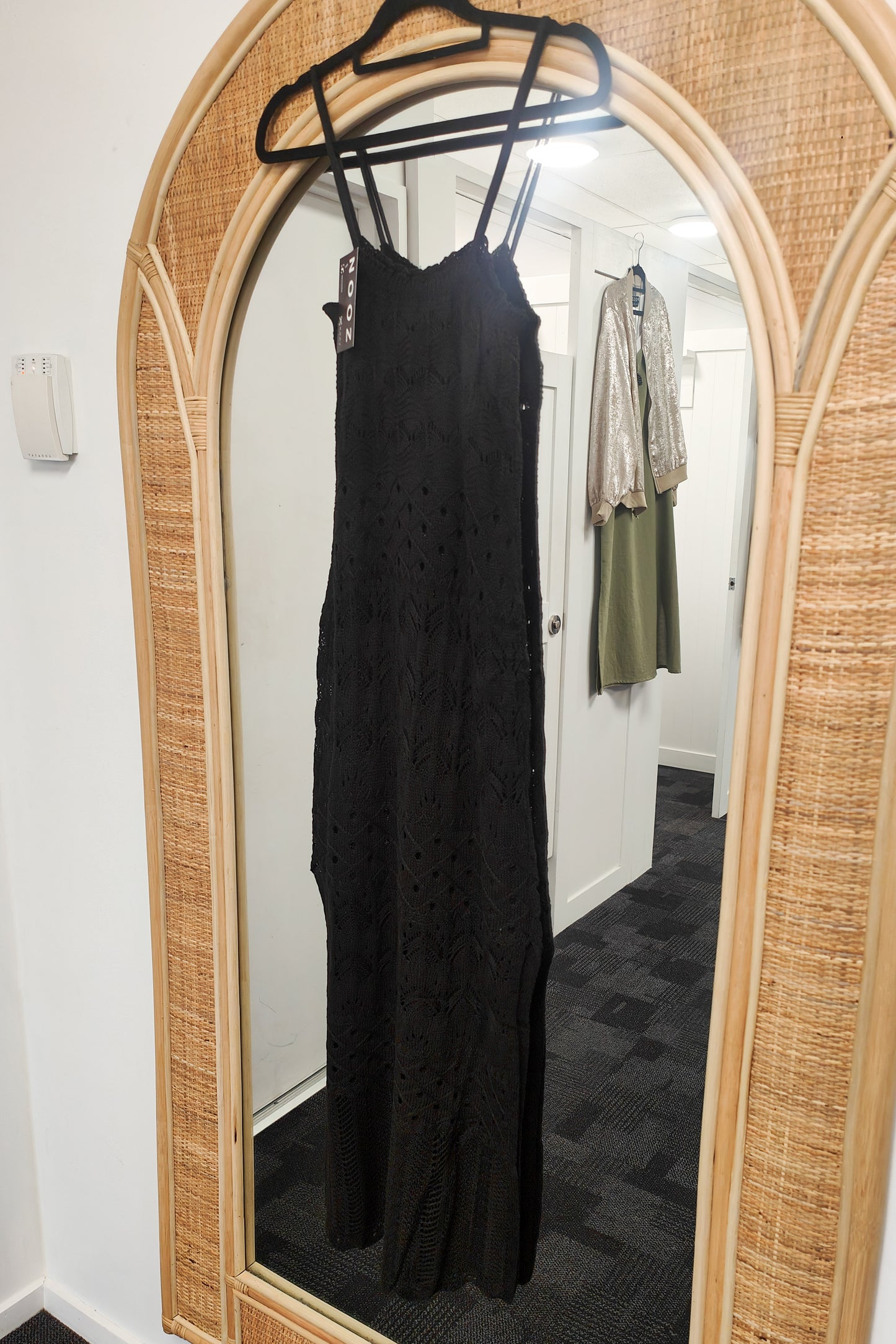 Crochet Bodycon Dress - Black