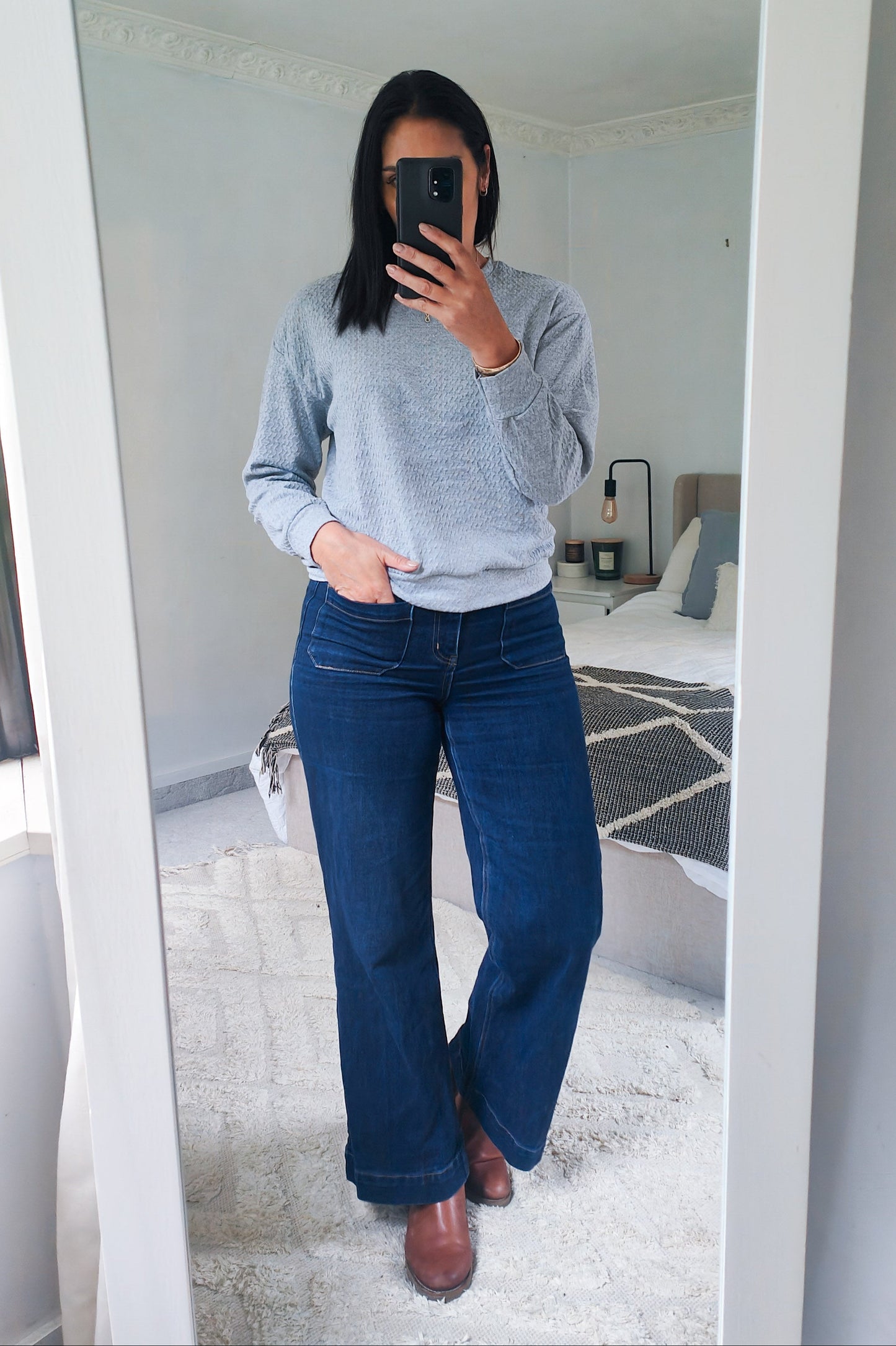 Lottie Textured Top - Grey