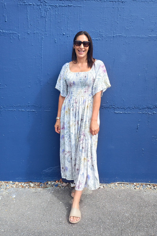 Shirred Bust Soph Maxi - Watercolour Floral