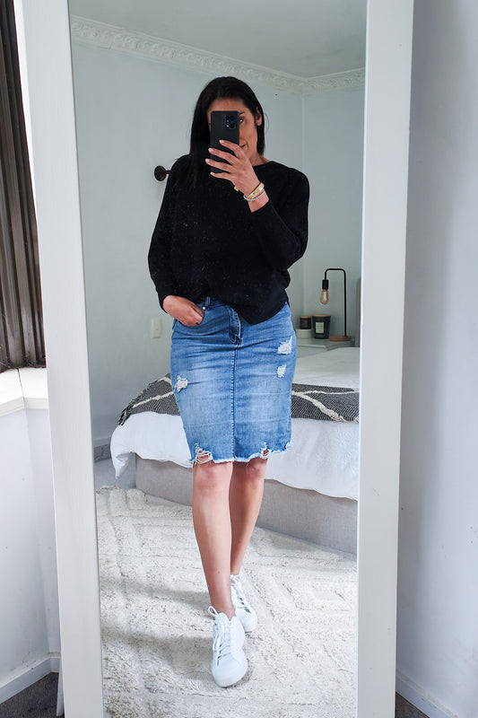 Basic Black Batwing Knit