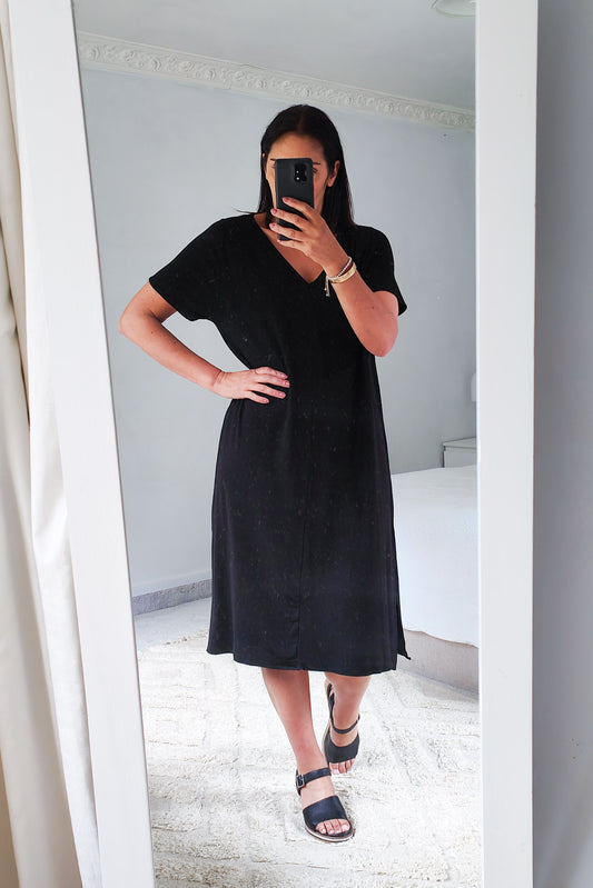 Betty Side Split Dress - Black