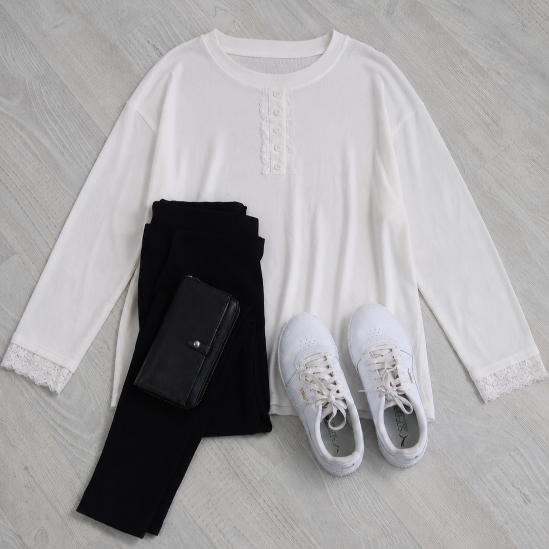 Amelia LS Top - White