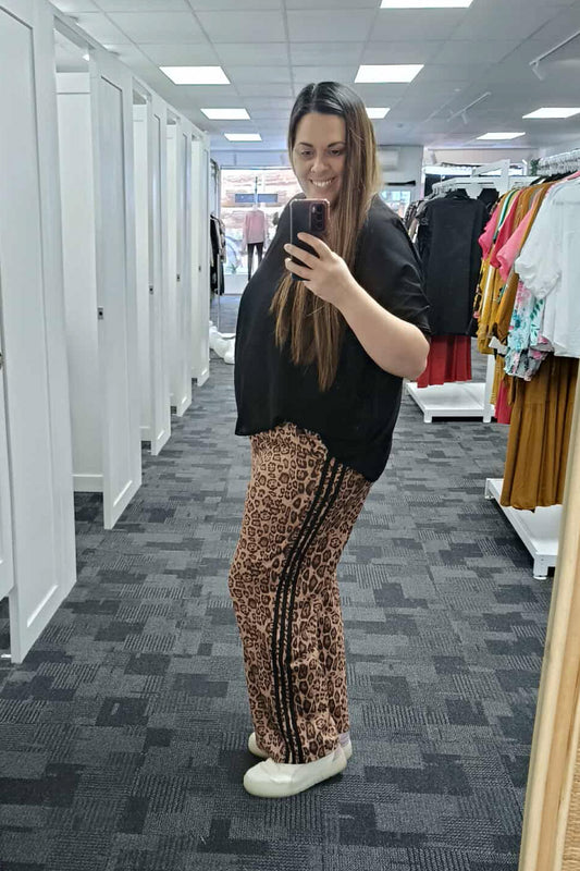 Leo Side Stripe Joggers - Brown