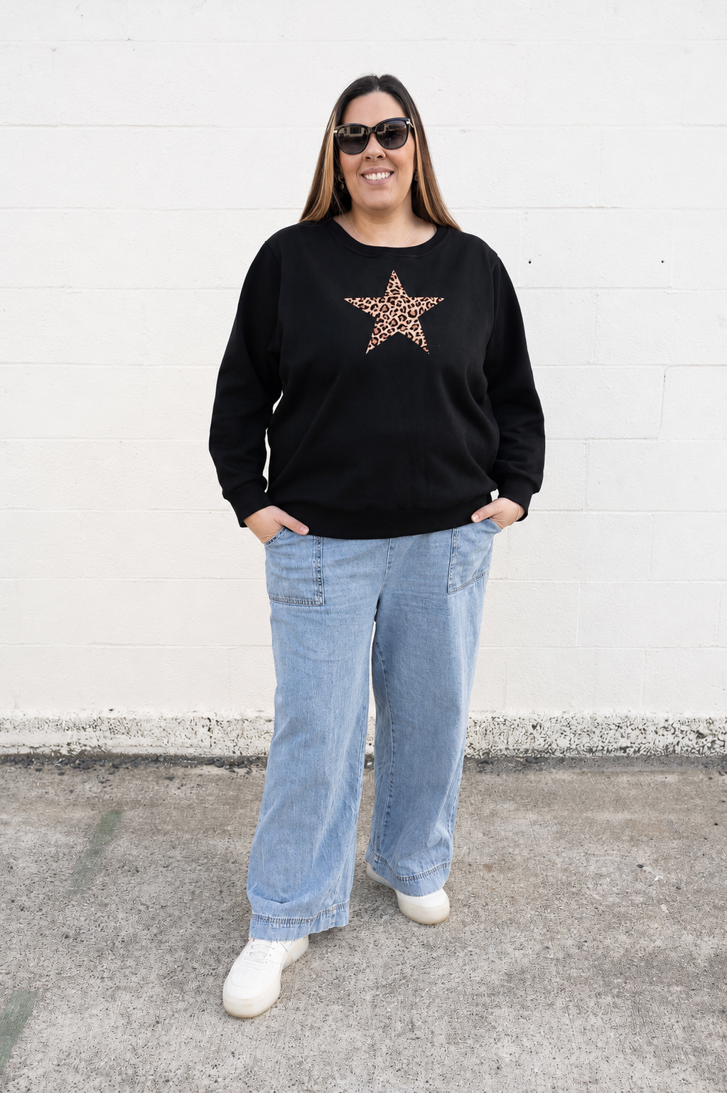 Star Leopard Sweat - Black