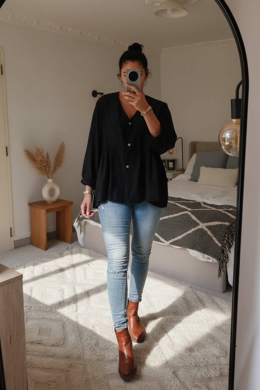 Silky Delta Faux Pocket Shirt