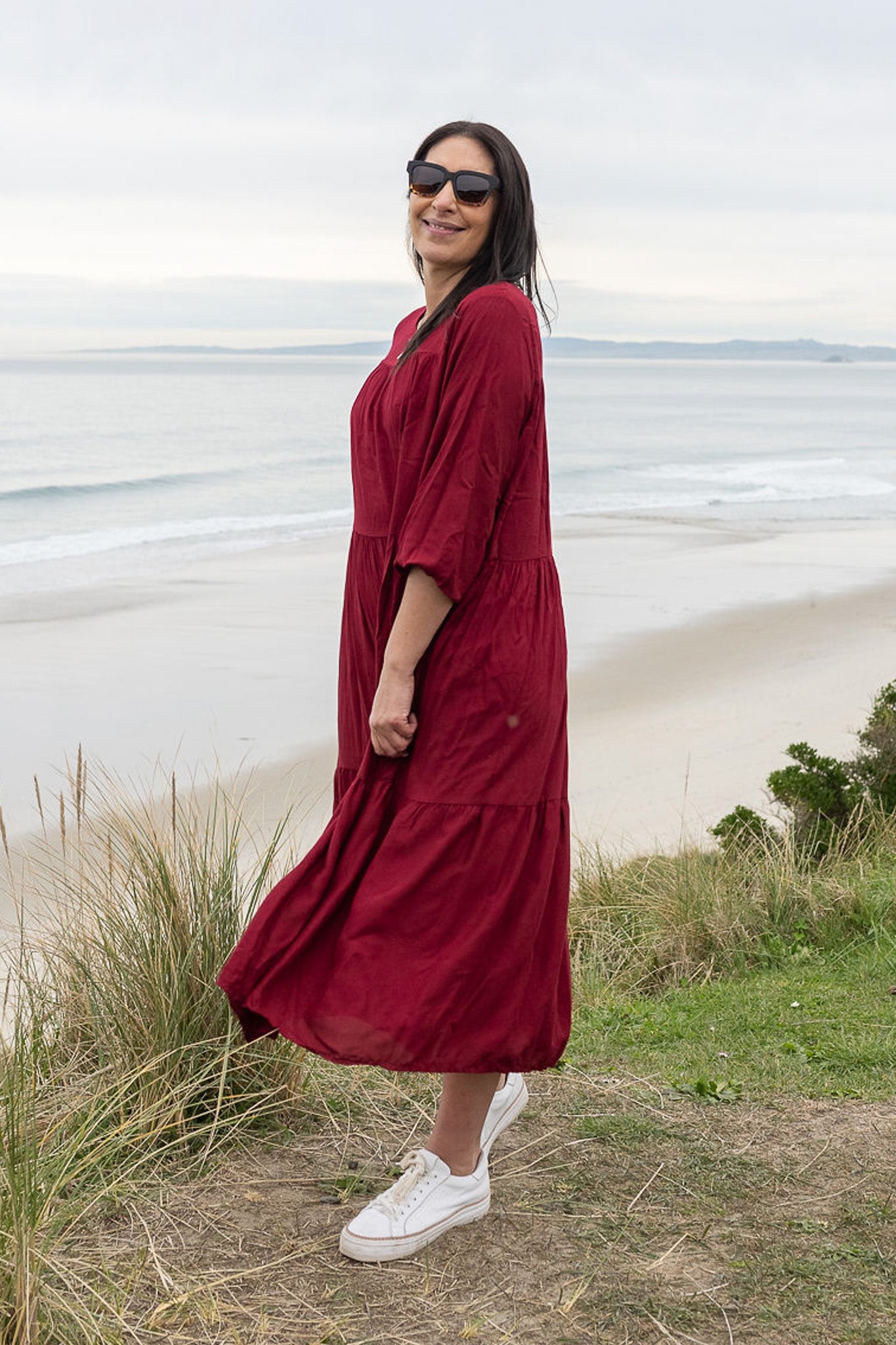 LS Cicely Smock Dress - Wine