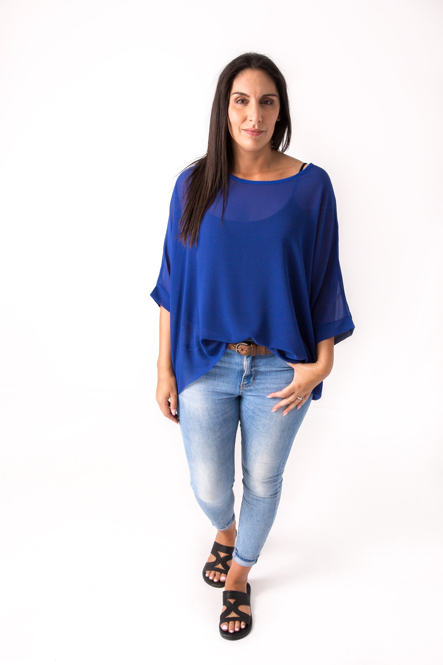 Cobalt Draped Top - Essential Collection