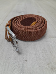 Wide Woven Belt - Brown