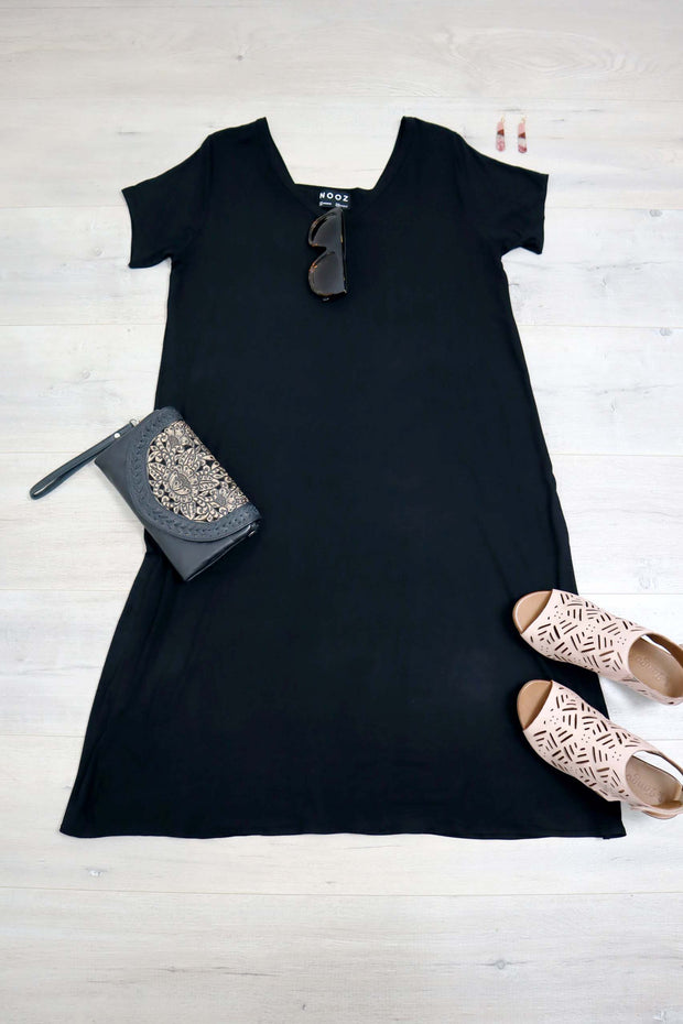 Basic A-line Janey Dress - Black