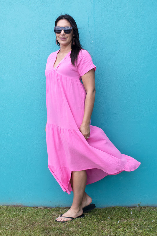 Asymmetrical Milly Shift Dress - Pink