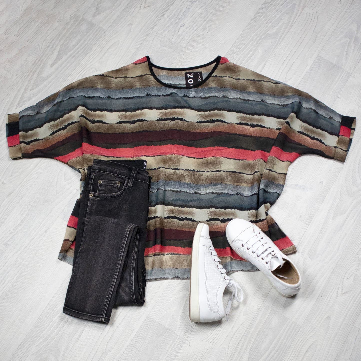 PRE-ORDER** Bold Stripe Draped Top - Vogue Collection