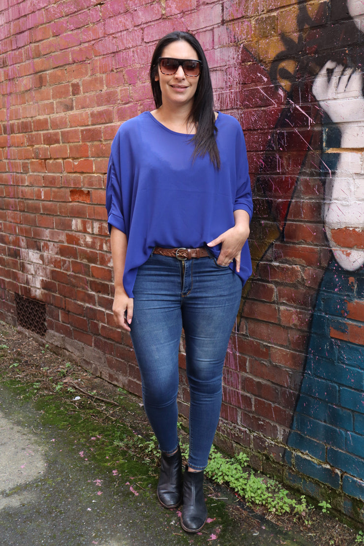 Cobalt Draped Top - Essential Collection