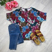 Falling Tee -Patchwork Posy