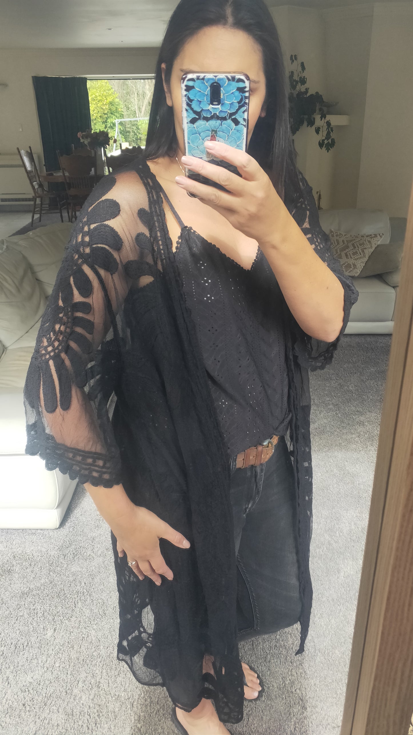 Tatiana Embroidered Cardi - Black