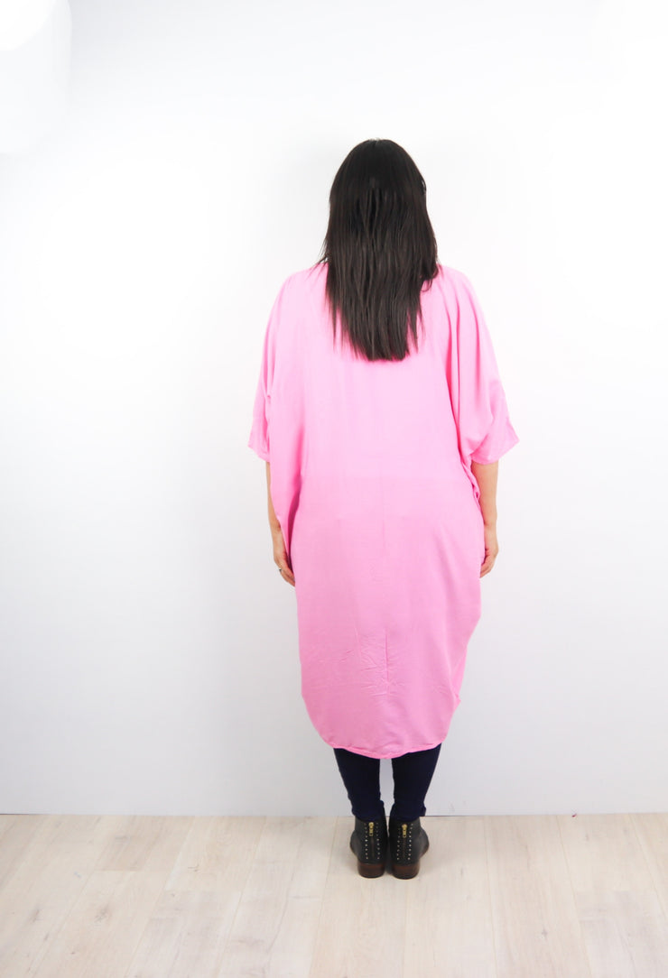 Long Plain Kimono - Blush