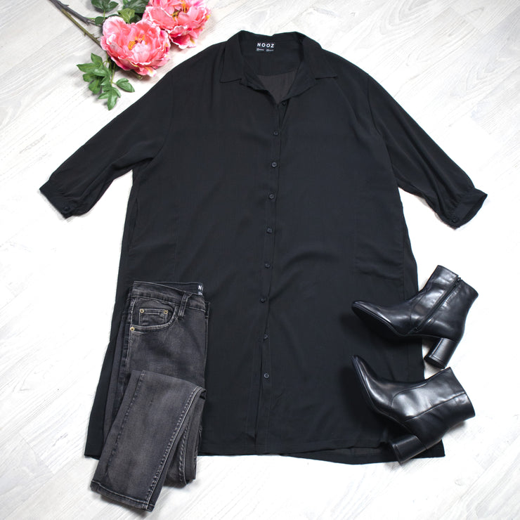Sheer Shimmer Overdress - Black