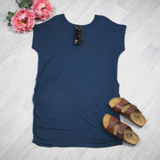 Slouchy T-Shirt Dress - Plain Royal Blue
