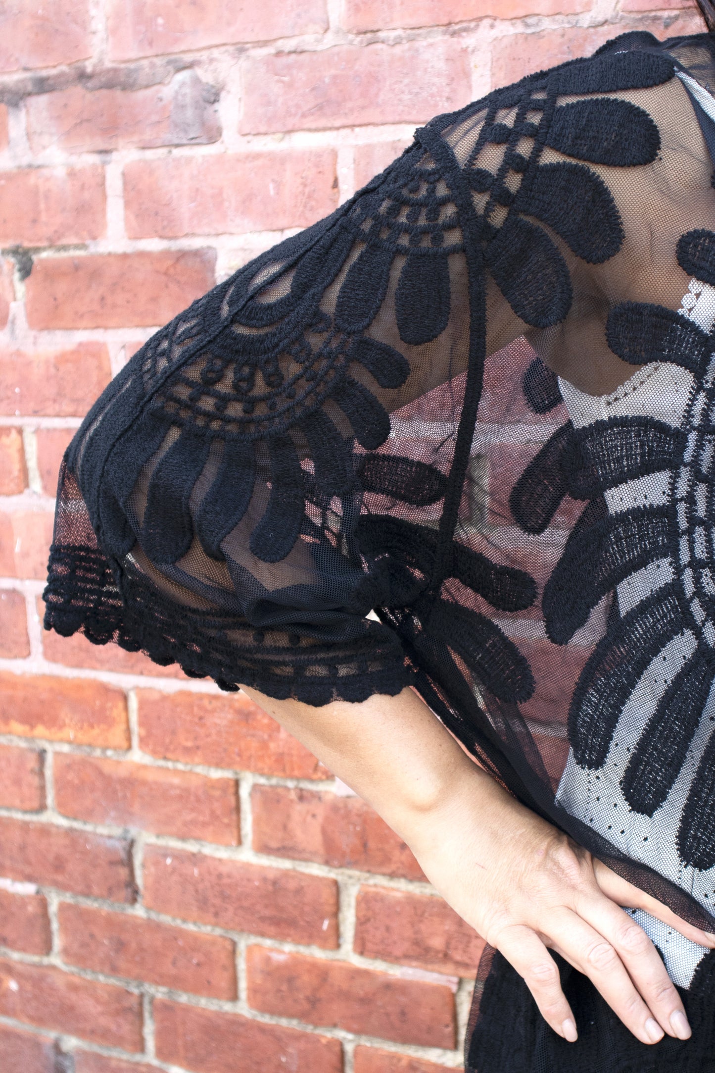 Tatiana Embroidered Cardi - Black