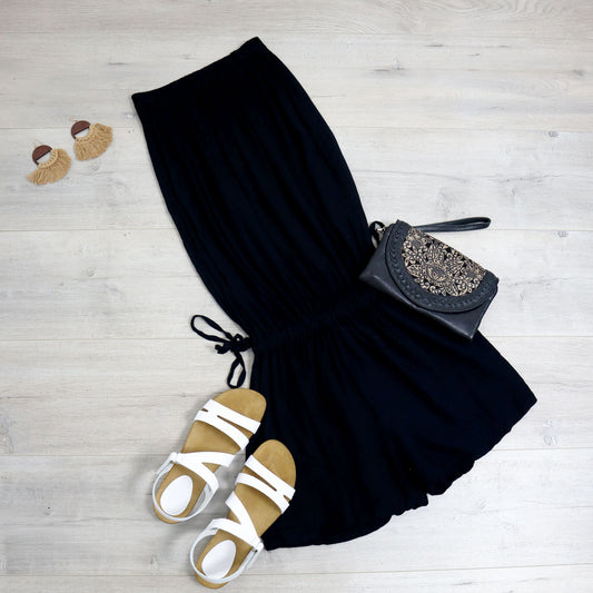 Sheer Black Strapless Jumpsuit
